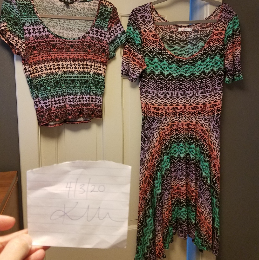 Lularoe vintage xl nicole dress & matching top